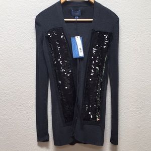 Vera Wang sequined Grey and black Cardigan